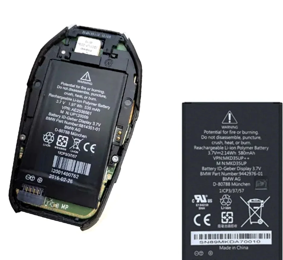 Аккумулятор внутри BMW Display Key